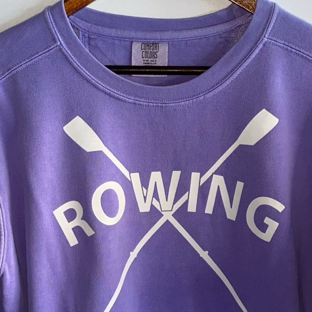 Comfort Colors Purple Rowing Crewneck Sweatshirt - Picture 3 of 9